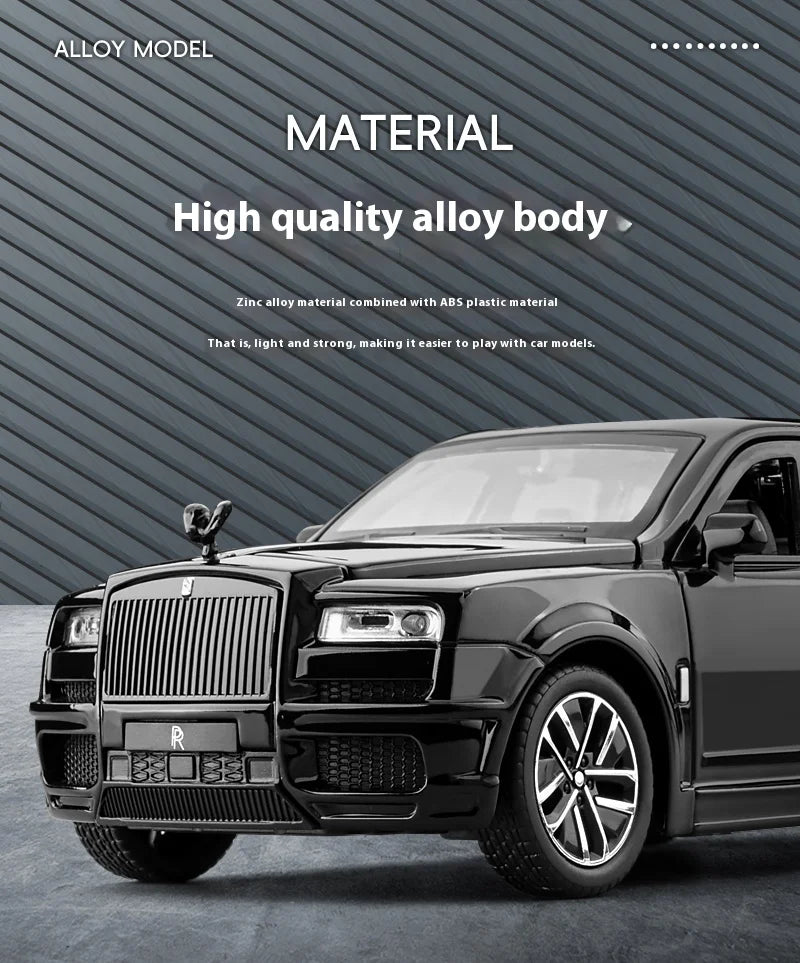 1:32 Rolls Royce Cullinan Luxury SUV Alloy Diecast Metal Model Sound Light Pull Back Toy Miniature Car Decoration Kids Toys Gift