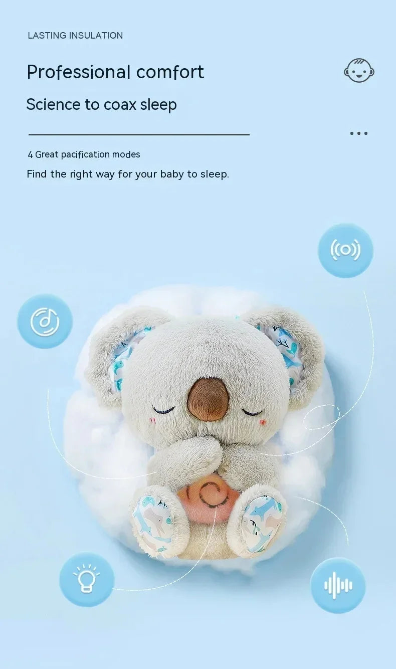 Baby Pacify Breathing Koala Doll Soothes Otter Plush Toy Children Soothing Music Sleep Companion Toy Bear Stuffed Gift for Kids