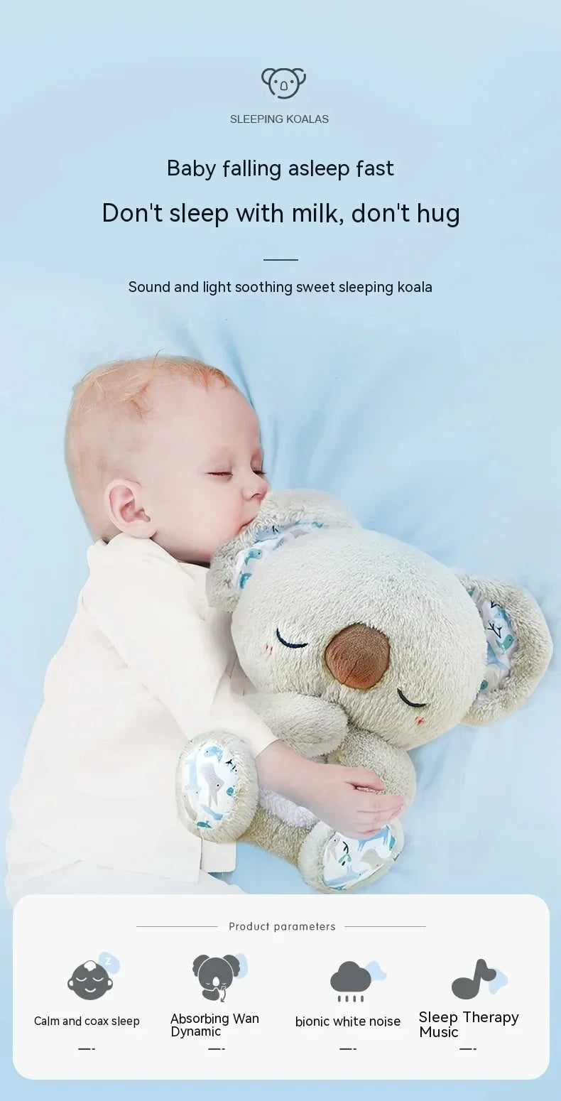 Baby Pacify Breathing Koala Doll Soothes Otter Plush Toy Children Soothing Music Sleep Companion Toy Bear Stuffed Gift for Kids