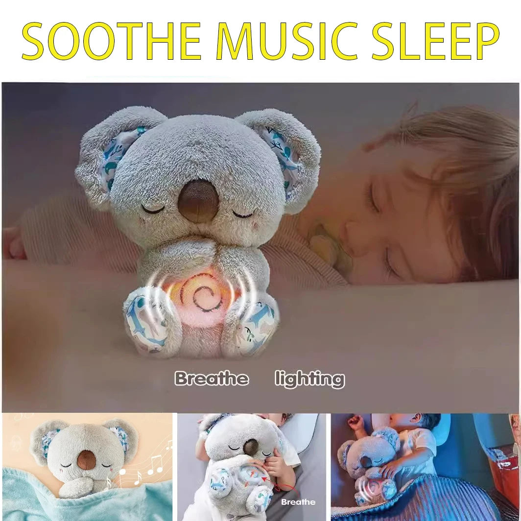 Baby Pacify Breathing Koala Doll Soothes Otter Plush Toy Children Soothing Music Sleep Companion Toy Bear Stuffed Gift for Kids