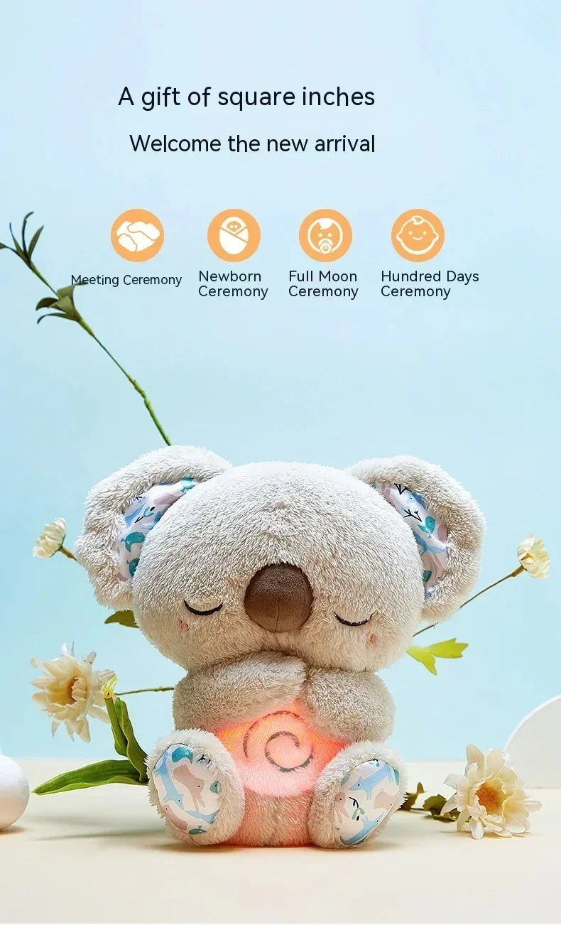 Baby Pacify Breathing Koala Doll Soothes Otter Plush Toy Children Soothing Music Sleep Companion Toy Bear Stuffed Gift for Kids