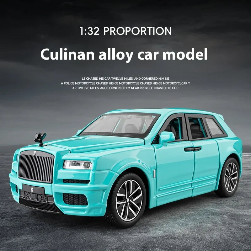 1:32 Rolls Royce Cullinan Luxury SUV Alloy Diecast Metal Model Sound Light Pull Back Toy Miniature Car Decoration Kids Toys Gift